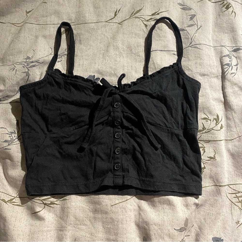 pacsun black cropped tank top